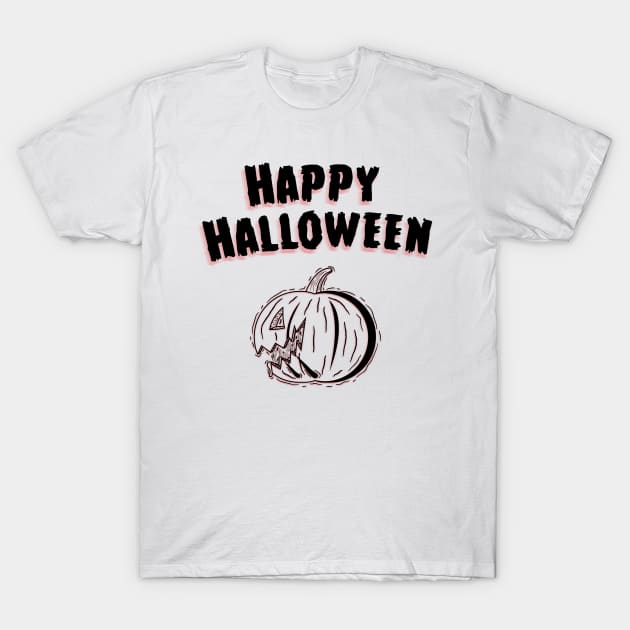 Happy Halloween Ink Pumpkin T-Shirt by MaxGraphic